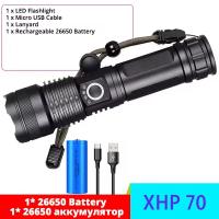 Linterna Táctica Recargable Super Potente LED XHP120 XHP90 Torcha Luz USB Para Camping Y Bricolaje Material De Aluminio - details 22