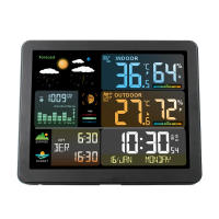 Reloj De Pared Digital Con Estación De Clima Medidor De Temperatura Y Humedad Para Interior Y Exterior Previsión Del Tiempo Indicador De Humedad Y Temperatura - details 6