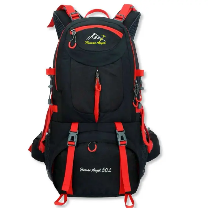 Ociodual Mochila de Senderismo, 50 Litros, Impermeable y Ligera, Color Negro, Múltiples Bolsillos, ideal para Viaje, Montaña, Acampada, Aire libre, Ultraligera - 1