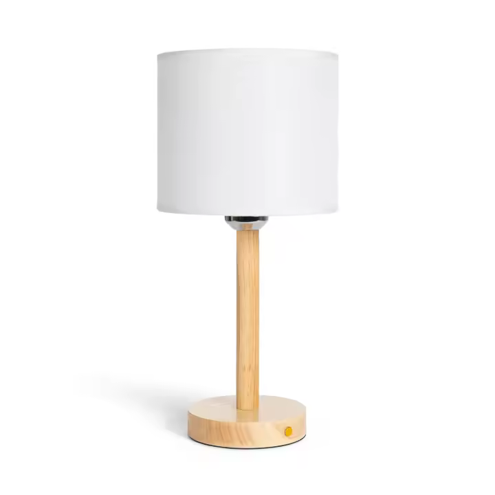 Ledkia Lámpara de Mesa LED Pórtatil Madera con Batería USB Recargable Folgosa Natural - 1
