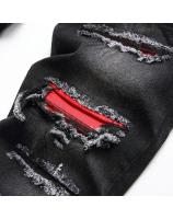 Nuevos Jeans De Otoño 2025 Con Agujeros Y Patchwork Estilo Slim Para Hombre Tejido De Denuim Midweight Cierre De Cremallera - details 6