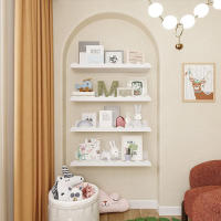 Estante Flotante De Madera Blanca Con Ondas Para Dormitorio Organizador De Juguetes Y Libros Decoración De Pared Para Niño Y Adulto Estilo Moderno Montado En La Pared - details 5