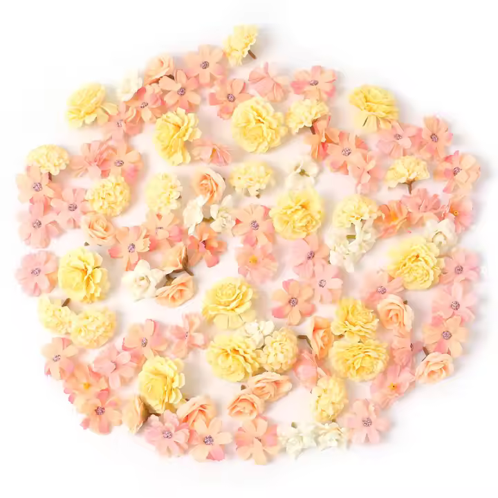 48Pcs Cabezas De Flores Artificiales Mixtas Para Decoración De Hogar Jardín Boda Y Manualidades Regalo Accesorio De Flores Falsas De Seda - 1