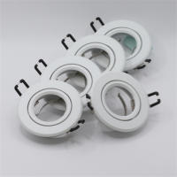 Marco De Montaje Para Luces LED De Pared Sin Borde 5pcs Base GU10 Soporte De Iluminación Puntos Con Encaje En Aluminio Blanco - details 3