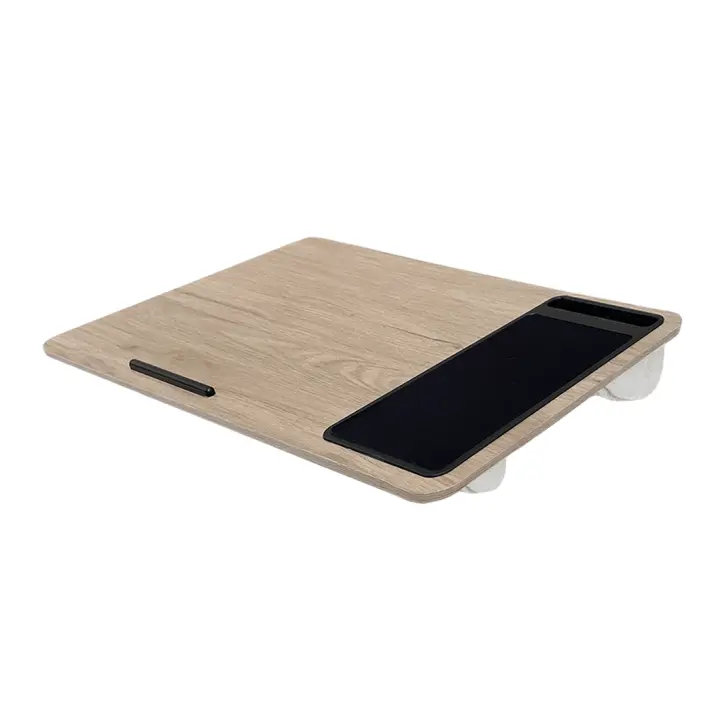 Acomoda Textil – Mesa de Cama para Ordenador Portátil con Acolchado 57,5x30,5x4 cm. Soporte Laptop de Madera con Espacio para Ratón y Móvil Cómoda, Transportable y Estable. - 1