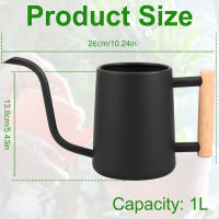 Botella De Riego De 1L Con Mango De Madera Y Boquilla Larga De Acero Inoxidable Para Plantas De Interior Jardín - details 7
