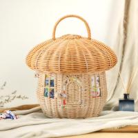 Cesta De Almacenamiento De Rotura En Hecho Ecológico Para Niños Decoración De Habitación De Niños Organizador De Estante Tejido Cesta De Picnic Portátil Fruta Para Casa De Muñecas - details 6