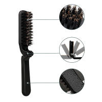 Cepillo De Pelo De Cerda De Jabalí Negro Plegable Portátil Masajeador Suave Para Viajes Herramienta De Peinado Para Hombres Y Mujeres Regalo Salon - details 1