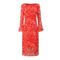 Vestido Largo Impresión Retro Para Mujer Estilo Casual Manga Larga Cuff Redondeado Cuello Slim Fit Verano Vintage Poliéster - details 1
