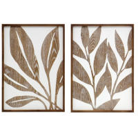 Pareja de Cuadros Decorativos Artesanales Pintados a Mano, Cuadros Decoración para Salón y Diferentes Estancias. Pareja Hojas - details 0