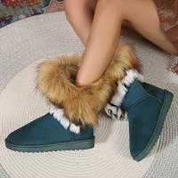Botas De Invierno Para Mujer 2023 Nuevas Bota Corta De Algodón Con Forro De Poliéster Grueso Y Fleece Antideslizante Botas De Nieve Cálidas Y Planas - details 9