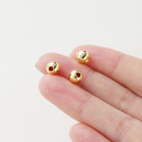 20-100pcs Bolas De Espaciador Redondas De Cobre Pintadas Con Oro Y Platino 14K 18K Para Joyería DIY Collar Perlas Suministros - details 0