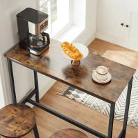 Conjunto de mesa y sillas de bar para cocina, mesa con 2 taburetes de bar, elegante marco de acero industrial - details 5