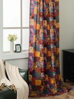 Cortinas De Lino Y Algodón Bohemio Estilo Étnico 1PC Translúcidas Con Estampado Para Ventana Francesa Sin Aislamiento Térmico Ni Acústico - details 1
