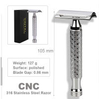 Afeitadora Manual De Seguridad Clásica Para Hombres En Acero Inoxidable 316L Cuchilla Doble Borde CNC Afeitadora De Mano - details 1