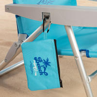 Aktive - Silla de playa plegable con respaldo reclinable 4 posiciones, 53x58x28/80 cm, fabricada de aluminio y textileno, con cojín, bolsillo extraíble, mochila y topes antivuelco, máx. 110 kg, sillas de playa, sillas plegables, accesorios verano - details 5