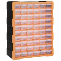 vidaXL Organizador Multicajones con 60 Cajones Herramientas Armario Taller Color Naranja y negro,  Gris, y mas - details 0