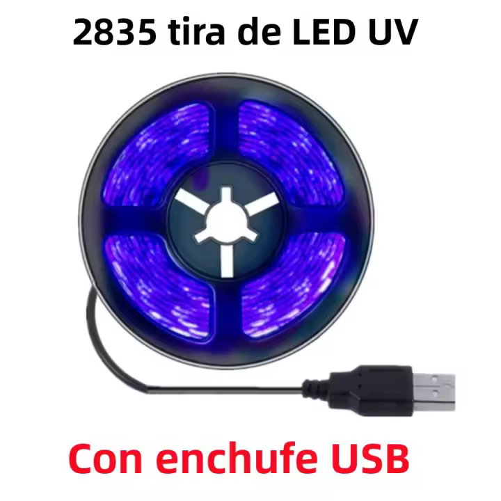Tira De Luz LED UV Flexible 2835 SMD 5V Purpura 395-405nm Ultravioleta Para Detectar Dinero Decoración De Navidad Para El Hogar - 1