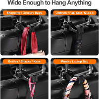 Gancho Ajustable Para Asiento De Coche Con Soporte Para Móvil Y Bolsas 360° Rotación 2 En 1 Hanger Rear Hook Para Asientos De Coche Material ABS - details 8