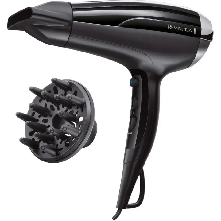 Remington Secador De Pelo Profesional Pro Air Shine D5215 | Potencia de 2300W, Generador Iónico, 3 Niveles De Temperatura, 2 Velocidades, Rejilla Trasera Desmontable, Concentrador, Difusor. Incluye Gancho Para Colgar - 1