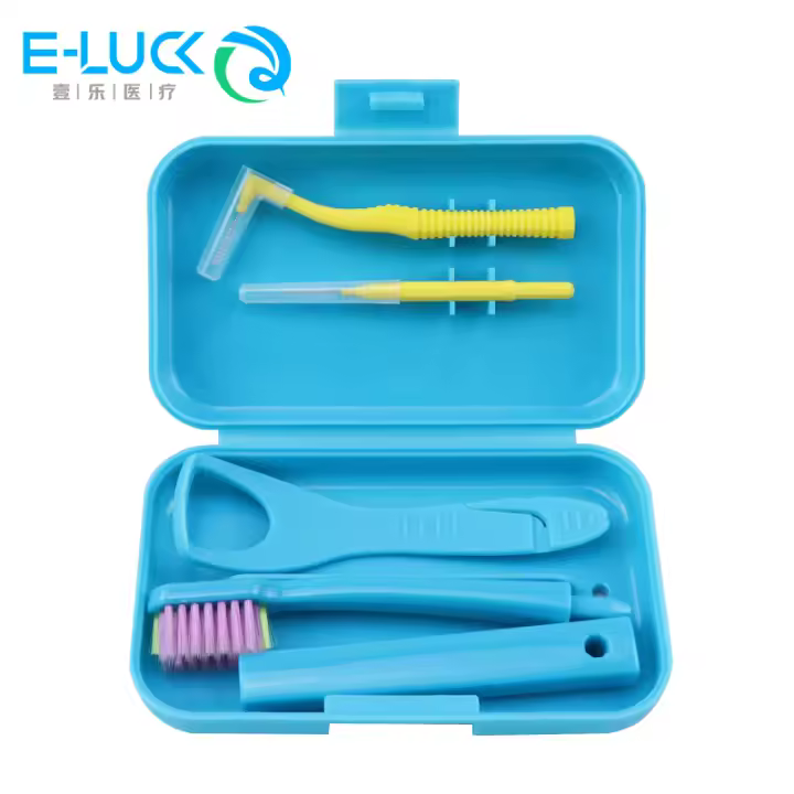 Kit De Cuidado Dental Portátil Para Viajes Limpieza Oral Con Cepillo Desmontable Interdental Y Afeitadora De Lengua Estuche De Almacenamiento - 1