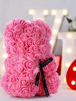Oso De Rosas Teddy Regalo Para Mamá Novia Cumpleaños Aniversario Valentines Day Mujer Juguete De Muñeco Artificial De Flores Rojas - details 13