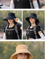 Gorro De Verano Para Mujer Protección UV Sombrilla De Sol Con Visera Ancha Para Pesca Senderismo Y Uso Exterior Capa De Poni - details 15