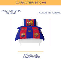 MOZURU Funda Nórdica Blaugrana de Microfibra - Tamaño 135 x 200 cm, Fútbol Club Barcelona - - details 1