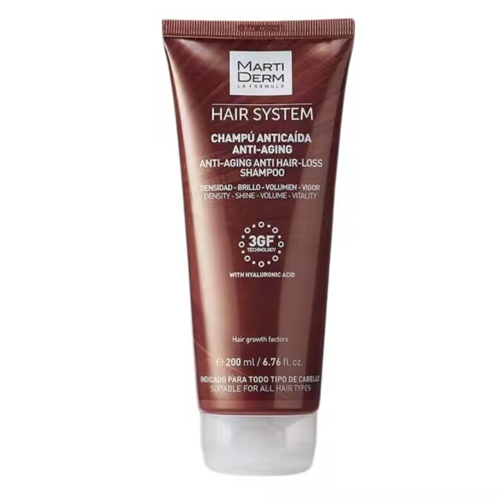Hair System Champú Anticaída Antiaging, 200 ml. - Martiderm - 1