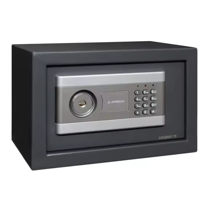 ARREGUI Stylo 19010-S1 Caja Fuerte de Acero Con Apertura de Doble Seguridad, Cerradura Electrónica más Llave, con Códigos Programables, Caja de Seguridad para Hogar y Negocios, 20 x 31 x 20 cm, 8 L - 1