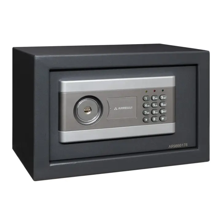 ARREGUI Stylo 19010-S1 Caja Fuerte de Acero Con Apertura de Doble Seguridad, Cerradura Electrónica más Llave, con Códigos Programables, Caja de Seguridad para Hogar y Negocios, 20 x 31 x 20 cm, 8 L - 1