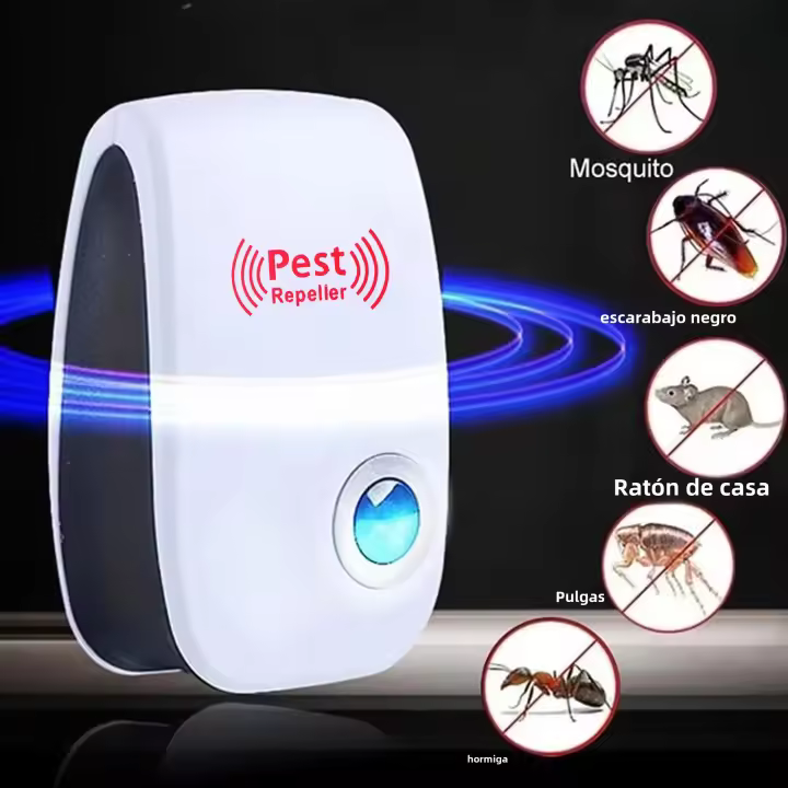 Rechazador De Plagas Electrónico Ultrasonido Repelente De Ratas Y Cucarachas Control De Plagas Doméstico Asesino De Mosquitos Con Enchufe EU US - 1