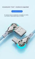 Cable De Carga Rápida Con Rotación De 180 Grados USB a a Tipo C Braided De Aleación De Zinc Con Luz Cable De Datos Micro USB Para Juegos - details 10