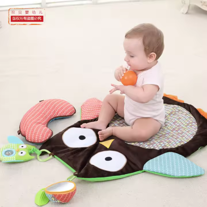Bonita manta de gateo con forma de búho para bebés y niños pequeños de 0 a 3 años, manta de juego para el suelo. - 1