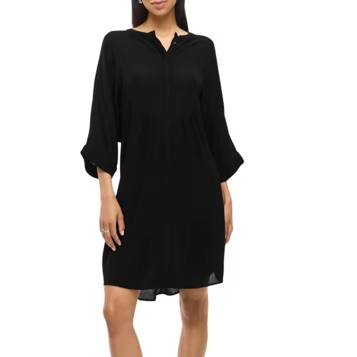VIPALIVA O-NECK 3/4 DRESS  Black Beauty - 1