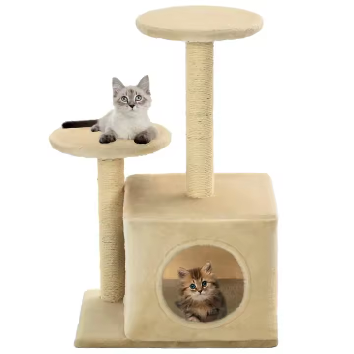 vidaXL RASCADOR PARA GATOS CON POSTE DE SISAL 60 CM BEIGE - 1
