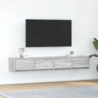 vidaXL Muebles de TV 2 uds 80x31x25,5 cm Madera de ingeniería en color Blanco/Madera antigua/Roble Sonoma y más | almacenamiento funcional diseño moderno para baño dormitorio sala - details 4