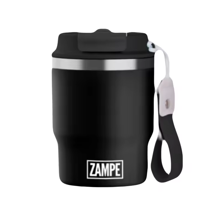 Vaso Termo Café para Llevar 470 ml -Taza Térmica Acero Inoxidable - Termo Café Pequeño para Llevar - Vaso Térmico Reutilizable Antigoteo Sin BPA- Travel Mug - Caneca Termico, Negro - 1