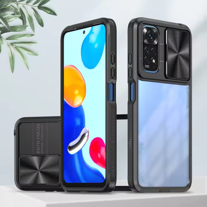 Funda Transparente Antigolpes Para Redmi Note 12 11 10 9 11E 11S 10T 4G 5G pro Max Con Protección De Cámara Slide Metal Compatible Con XIAOMI - 1
