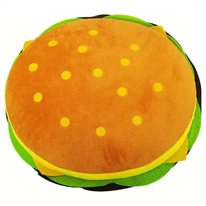 Cojín De Hamburger De Peluche 3D Simulación De Quesadilla Cojín Abrazable Para Decoración Del Hogar Relleno De Poliéster Estilo Moderno Para Niños - 1