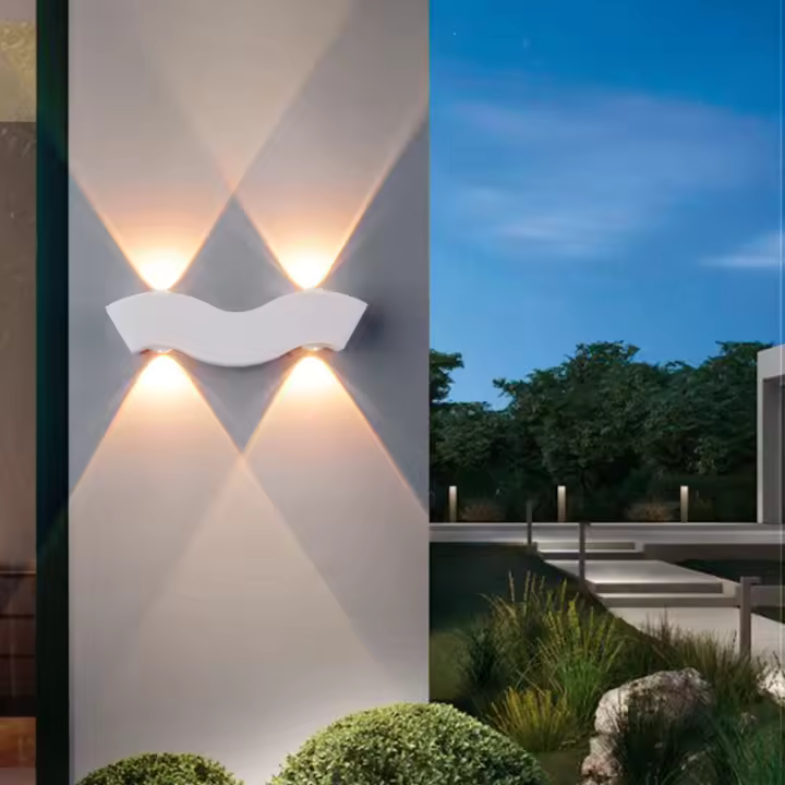 PORCHEDDU Nuevo impermeable LED lámpara de pared patio Balcón Valla Pilar Simple Creative Jardín al Aire Libre Escalera lámpara Blanco 1 UNID - 1