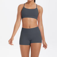Conjunto De Yoga Para Mujer Con Top Deportivo Y Shorts Cortos Conjunto De Entrenamiento Con Bolsillos Transpirable Y Eco-amigable - details 16
