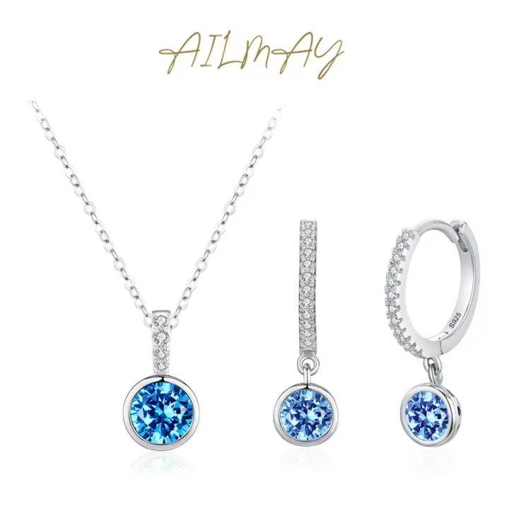 Zenyth Fashion Plata de Ley 925 Círculo brilliant pendientes de Ano de Cristal multicolor para Mujeres Niñas accesorios de Fiesta joyería - 1