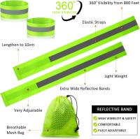 4 piezas de bandas reflectantes de alta visibilidad, correas reflectantes, pulseras de cinta, equipo reflectante para correr para mujeres, hombres, correr, ciclismo, caminar, brazo, muñeca, tobillo, pierna - details 1