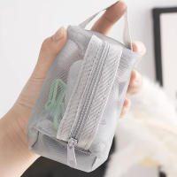 Bolsa De Maquillaje Transparente De Malla Para Viajes Y Oficinas Bolso De Almacenamiento De Toallitas Bolsa De Cosméticos Con Cierre De Cremallera - details 4