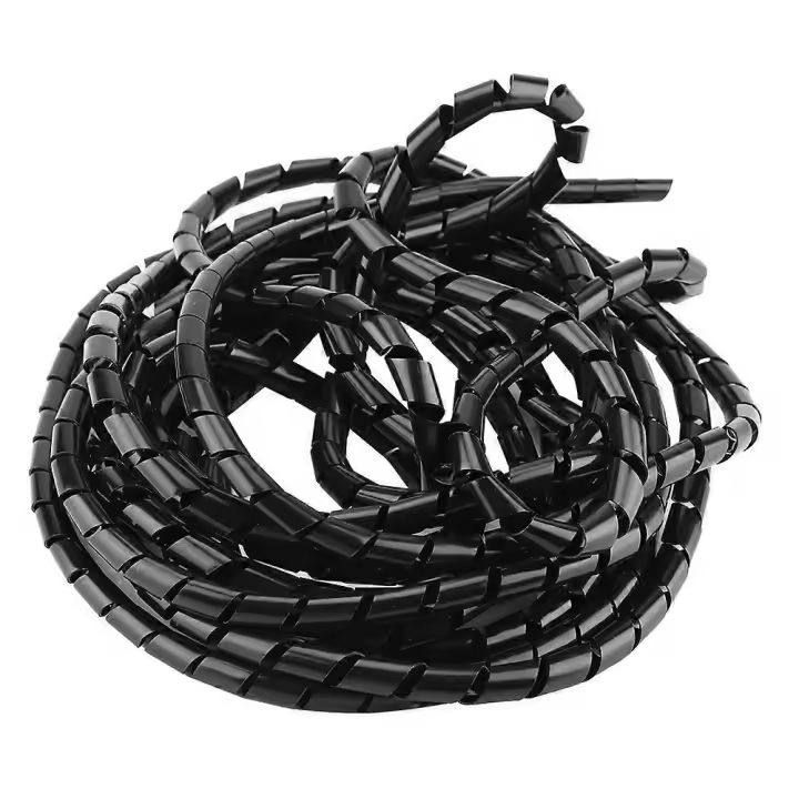 Organizador de cables en Espiral con protección de cables para el hogar y la Oficina, 10 mm (Negro) - 1