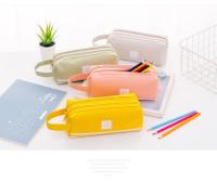 Estuche De Lápices Portátil De Dos Capas En Tela Oxford Con Doble Cremallera Para Estudiantes Suministros De Oficina De Regreso a La Escuela - details 9