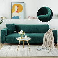 Cubierta De Sofá De Terciopelo Para Sala De Estar Color Gris Estirable Sólido Cubierta De Sofá Conjunto Funda Para Asiento Y Cojín 1PC - details 25