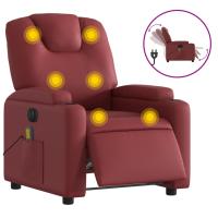 vidaXL Sillón de masaje reclinable eléctrico cuero sintético Negro, Crema, Marrón Sillon Dormitorio Sillon Comodos Silla Relax Sillón Sofá - details 1