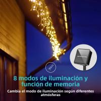 Luz De Hielo Solar Para Cortina 3.5M Decoración Detechos Exteriores Luces De Hada Para Bodas Fiestas Navidad Y Jardín - details 2